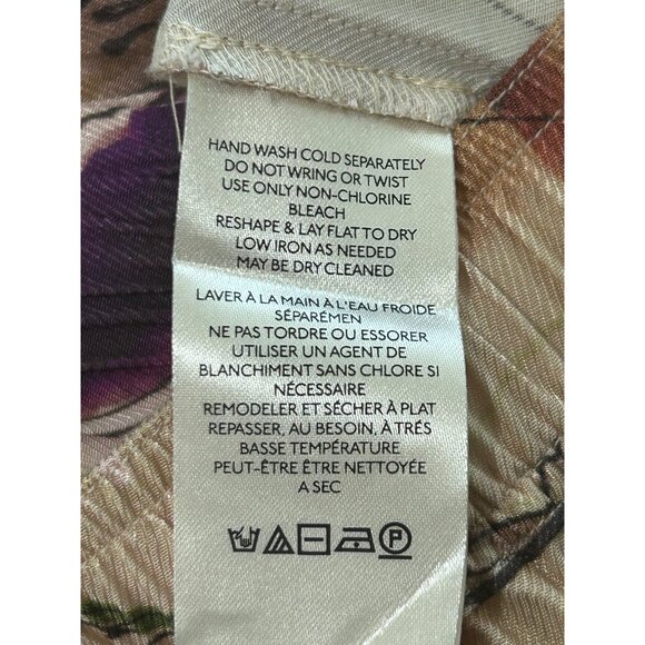 Anthropologie Women's Floral Wide-Leg Pants With Pockets & Lace-Up Detail Size 0 - Picture 8 of 9